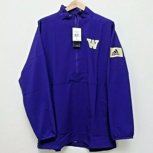 Adidas Washington Huskies Pullover Mens Large Purple 1/4 Zip Game Mode